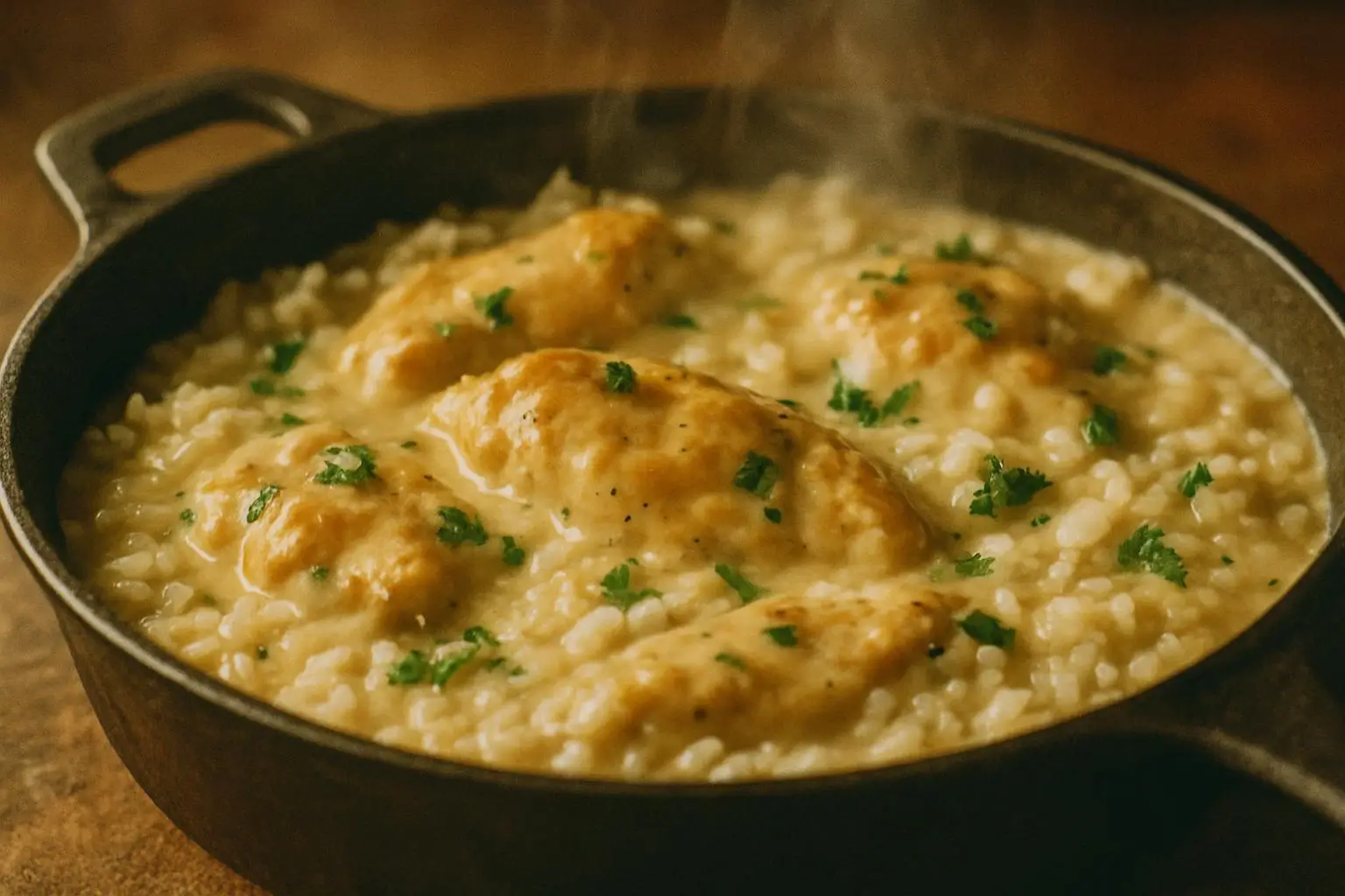 Creamy Smothered Chicken and Rice