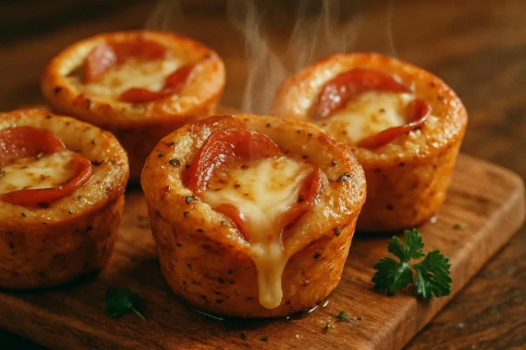 garlic butter pizza cupcakes