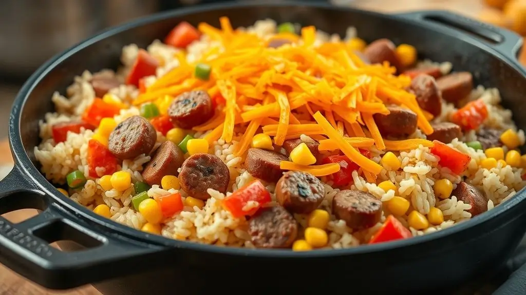 One-Pan Sausage and Rice Skillet