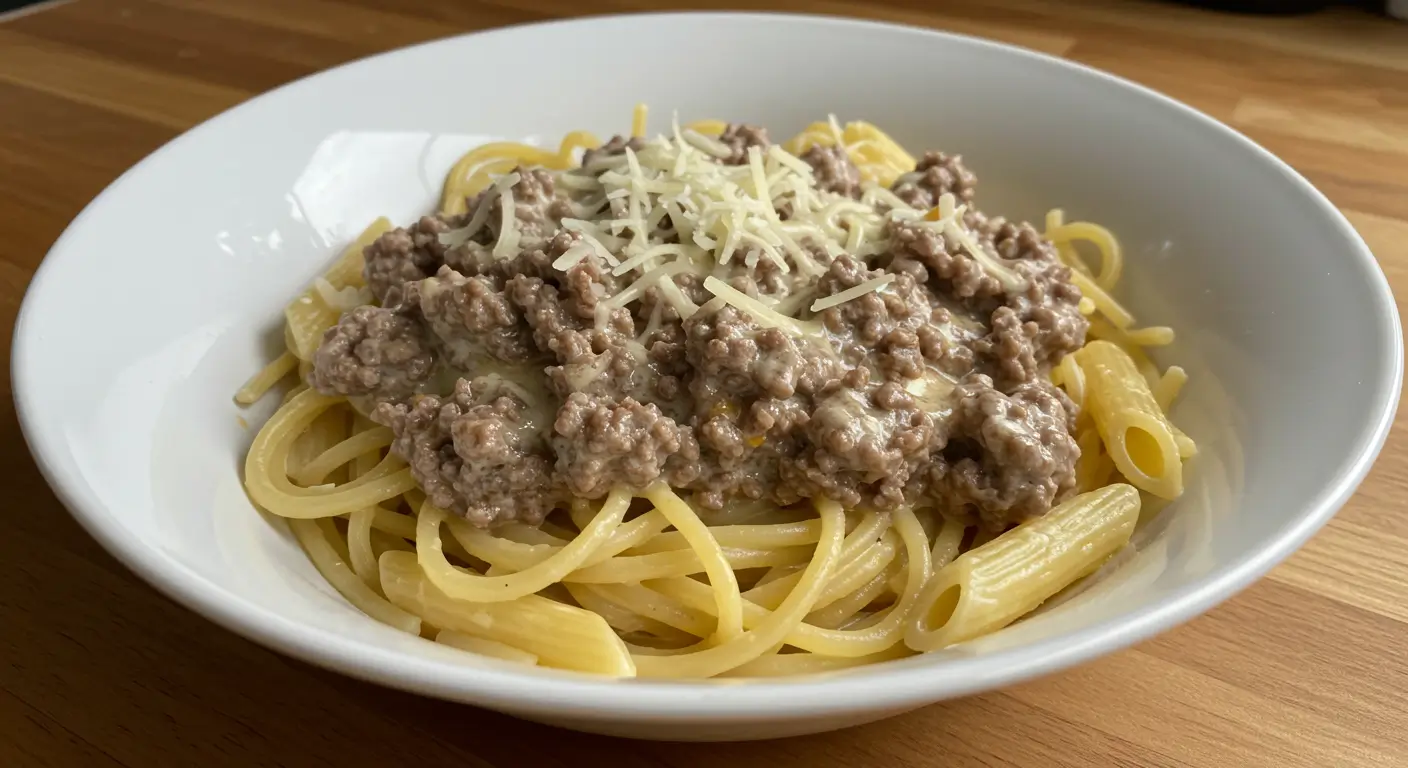 High Protein Creamy Beef Pasta