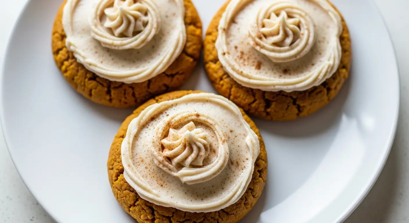 Soft Pumpkin Cookies with Cinnamon Frosting