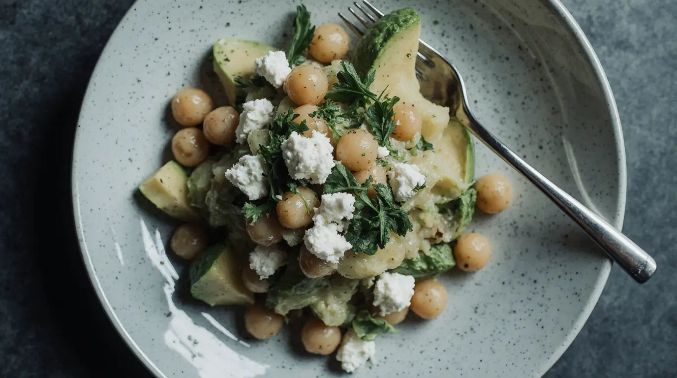 Chickpea Feta Avocado Salad