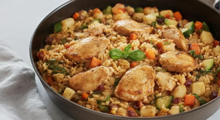 Balsamic Chicken Orzo with Vegetables