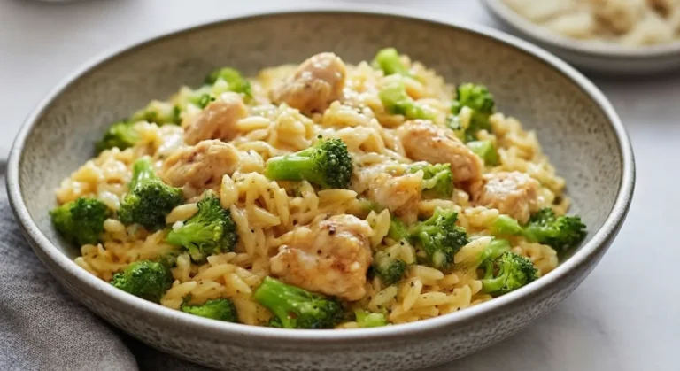 Cheesy Chicken Broccoli Orzo