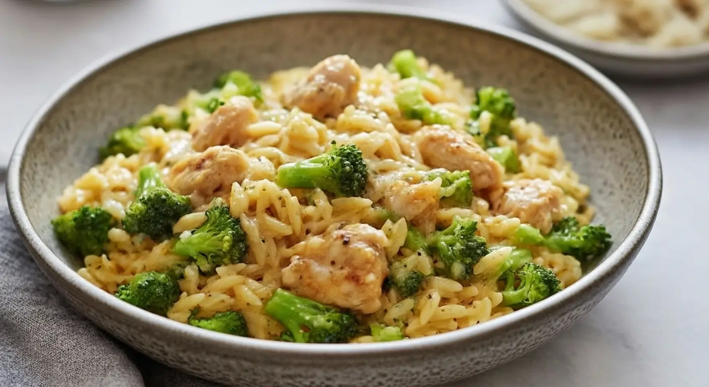 Cheesy Chicken Broccoli Orzo
