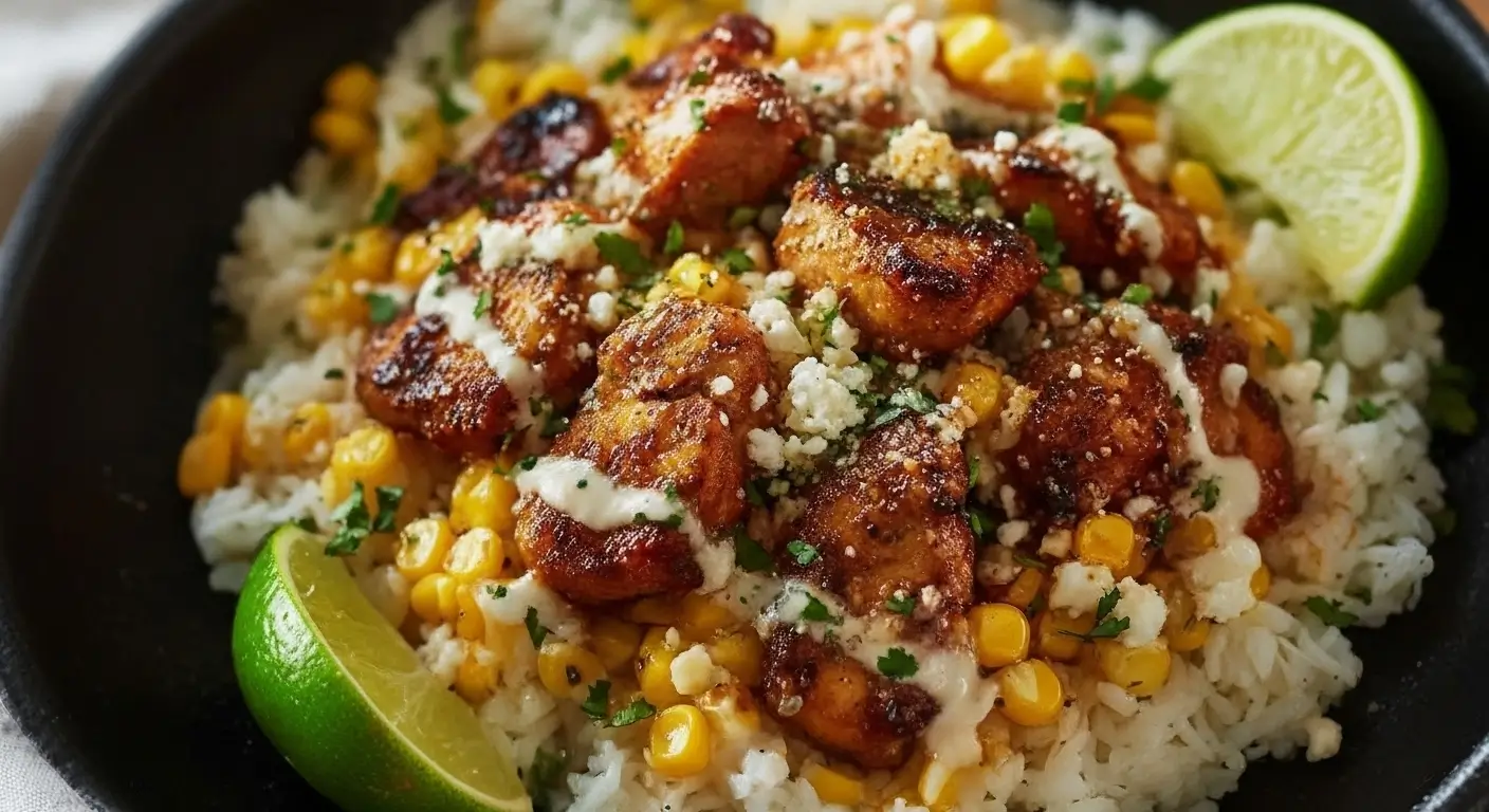 Street Corn Chicken Rice Bowl