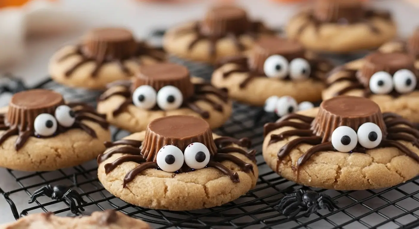 Spooky Peanut Butter Spider Cookies