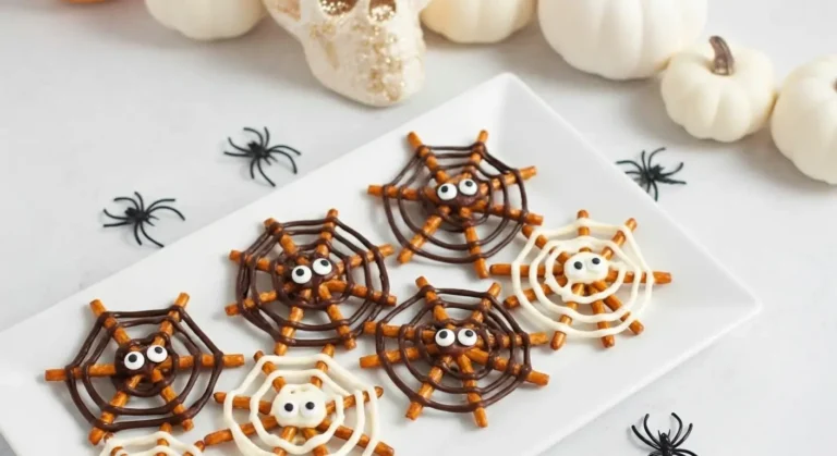 Chocolate Pretzel Spider Web